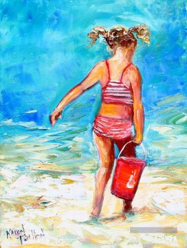 Enfant plage impressionnisme Peinture à l'huile